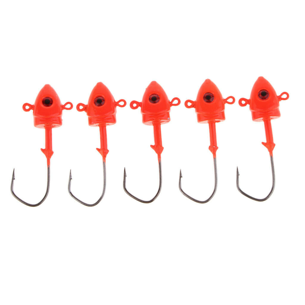 5pcs Fishhooks Lead Jig Head Hook Carbon Steel Jig Fishing Baits 21g/6cm