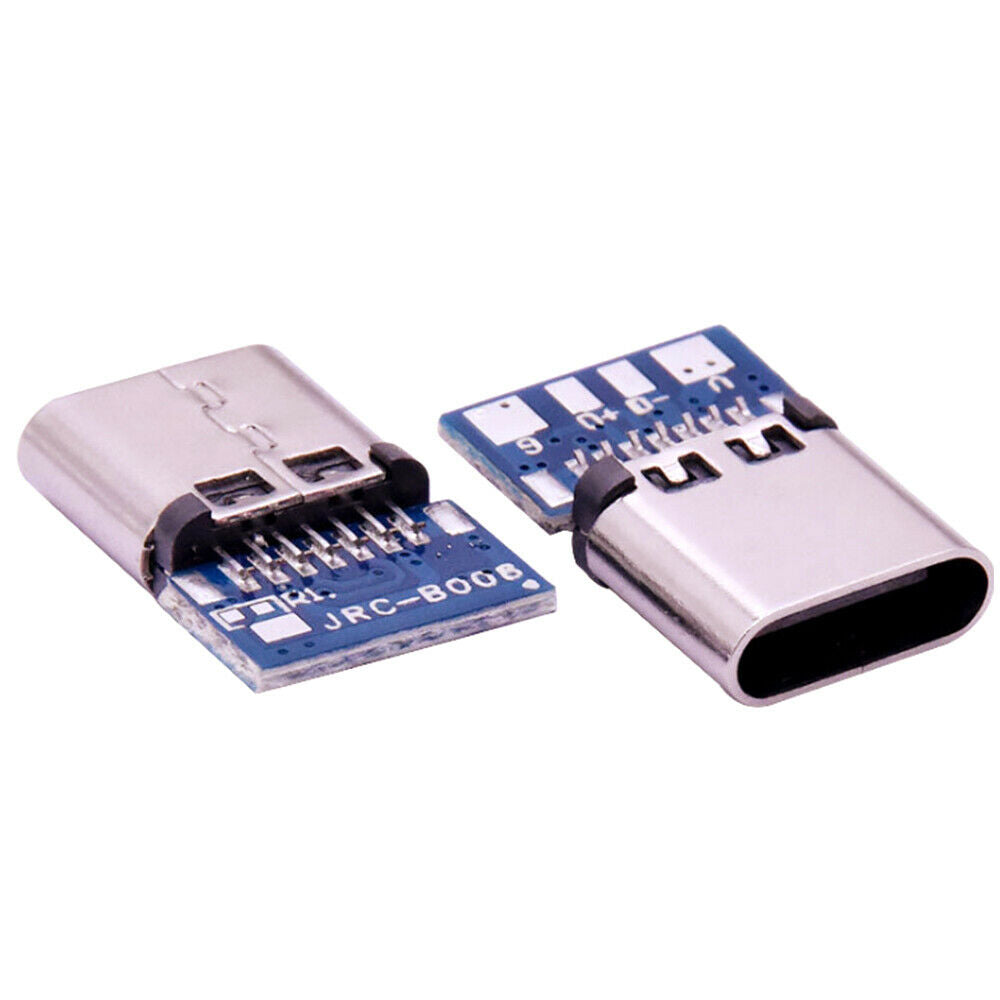 10Pcs 14 Pin Female Socket Receptacle Through Holes PCB USB 2.0 Type C Connector