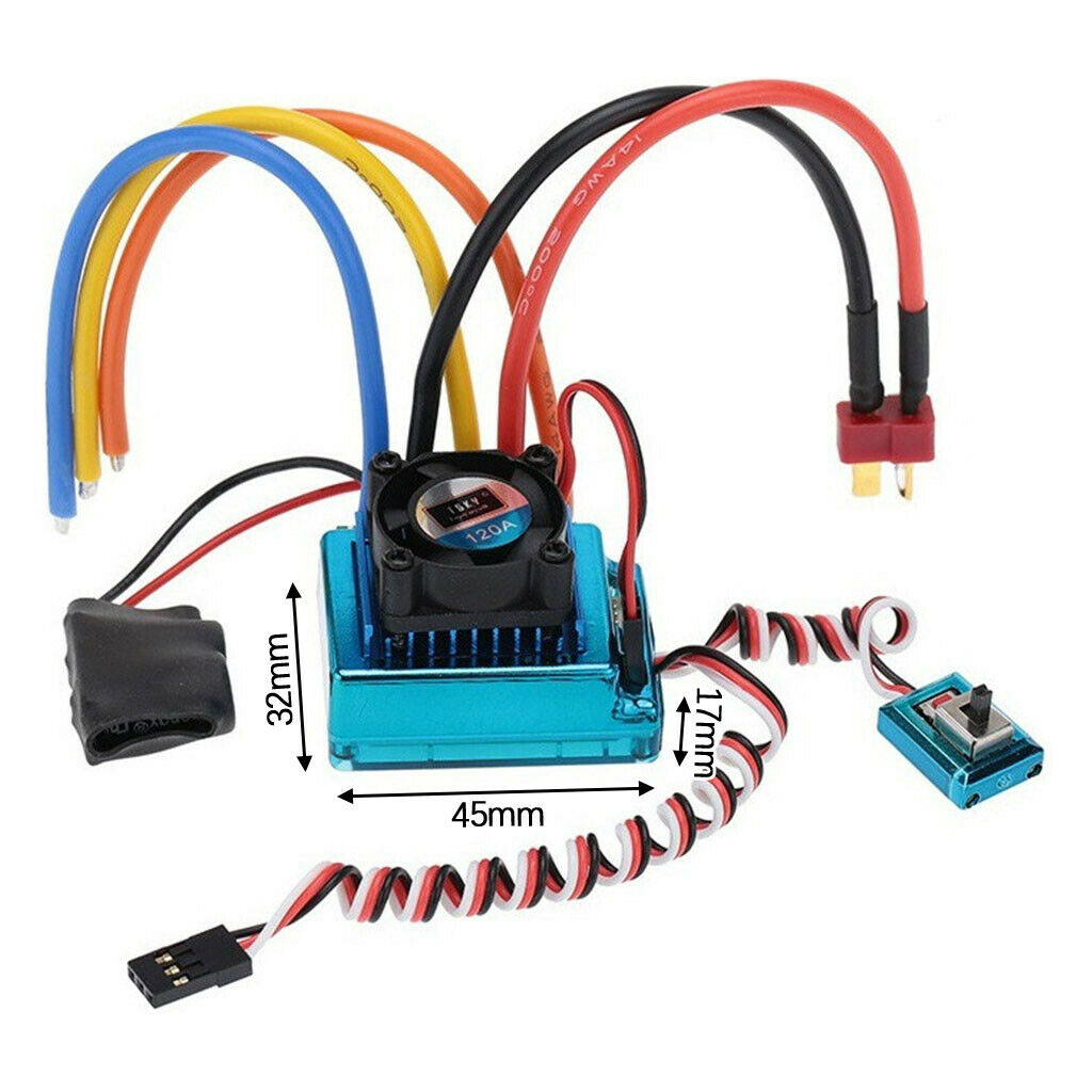 120A Brushless ESC for 1/10 Off/On-road Drift Car Truck 400-600mm Boat Accs