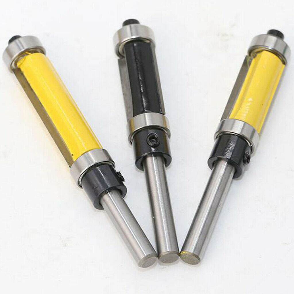 2pcs 1/4 '' Bearing Top And Bottom Bearing Flush Trim Router Bit