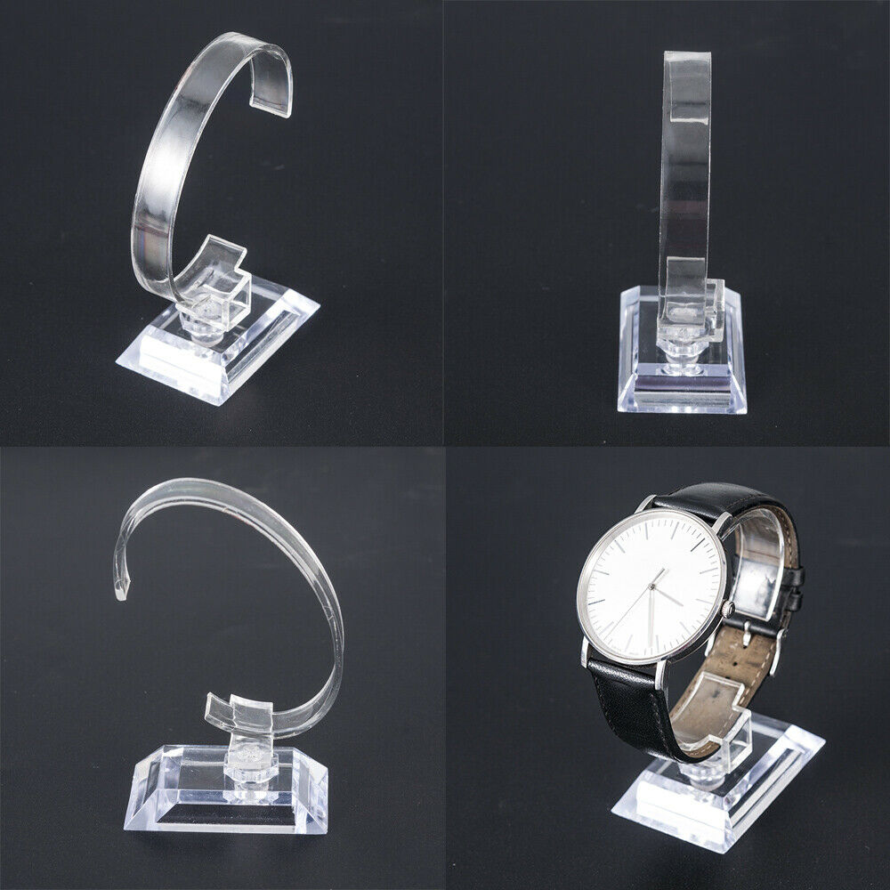 Clear Acrylic Base Watch Display Stand Holder Retail Rack Watch Stand Tool ~