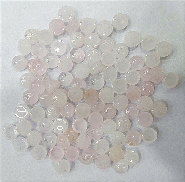 100Pcs 6mm Wholesale Natural Rose Quartz Round Cab Cabochon Accessories HH7095