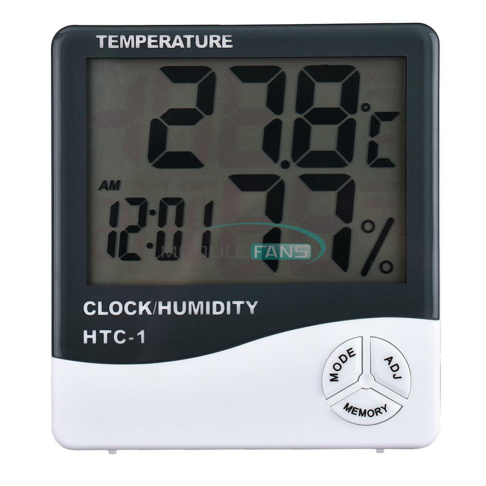 Weather Station Hygrometer Thermometer Desk Alarm Clock HTC-1