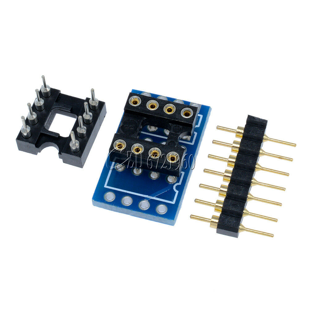 Dual DIP8 to DIP8 Mono Opamp PCB+Pin+Socket for NE5532 OPA627 OPA2132 TL072 P07
