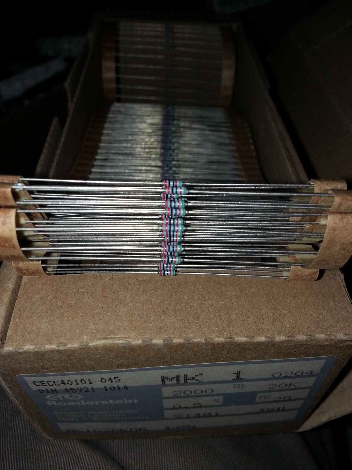 30pcs NOS ROE GERMANY MK1 20K 0,5% 1/4W HI END METAL FILM AUDIO RESISTORS !