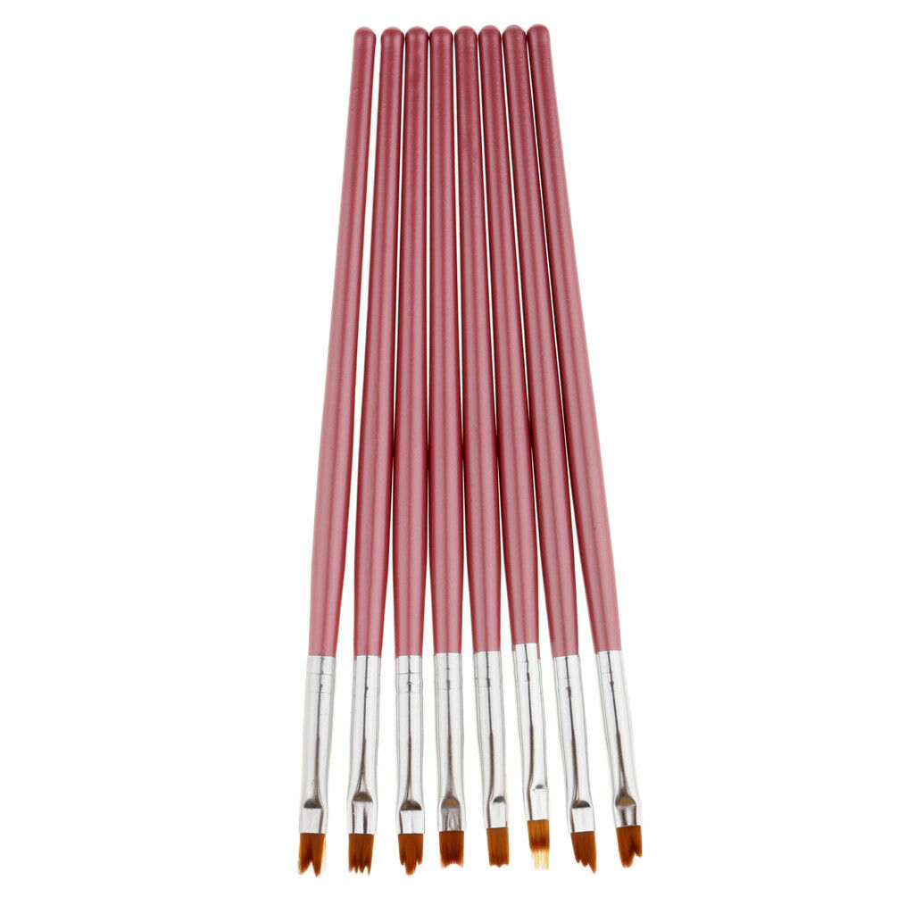 8 Piece Nail Art Design Drawing UV Gel Painting Polish Brush Kit Manicure