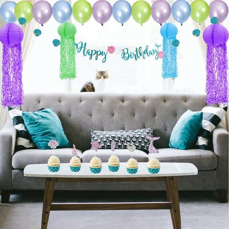 Jellyfish Paper Lanterns 3 Pack Mermaid Under the Sea Ocean Birtay Party DecN5U1