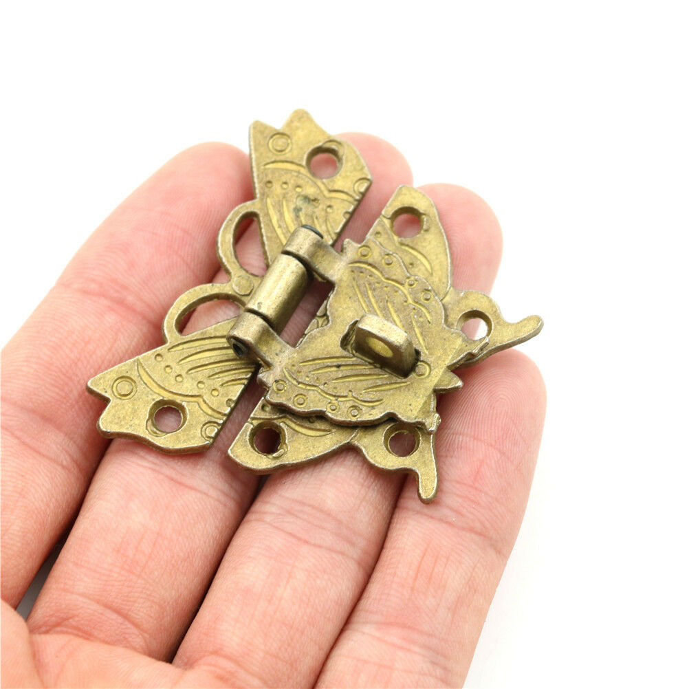 Retro Chic Butterfly Latch Catch Jewelry Wooden Box Lock Hasp Pad Chest Lock  Lt