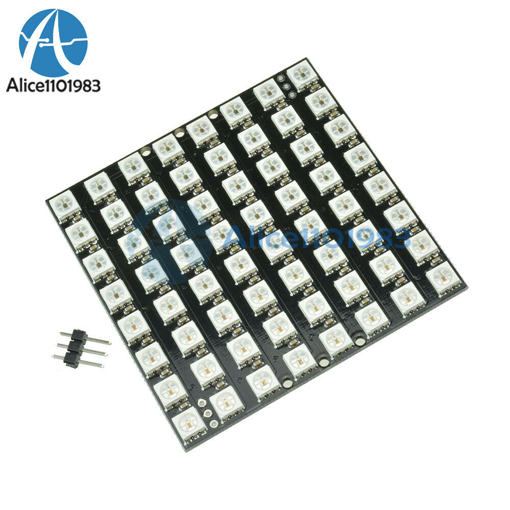WS2812 8*8 64 LED Matrix LED 5050 RGB Full-Color Driver Black Board for Arduino
