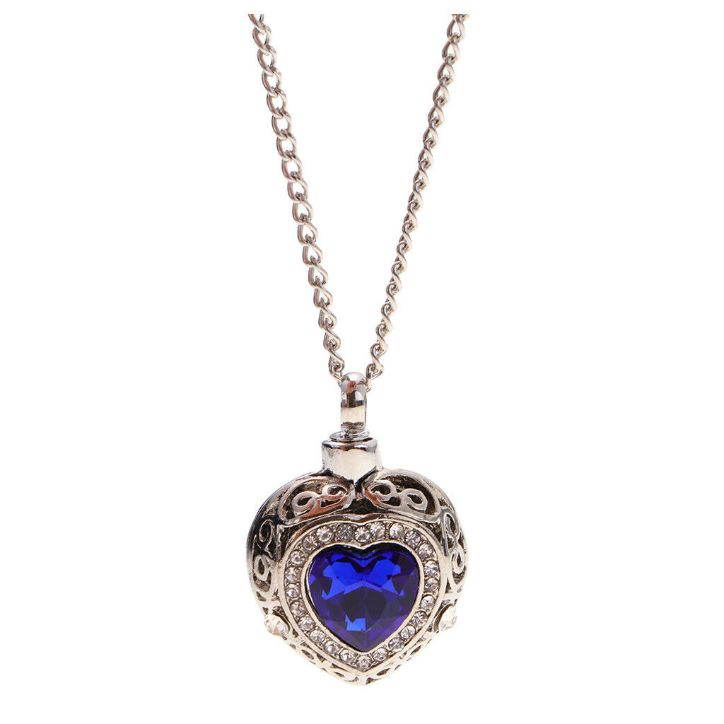 Prettyia Love Heart Charm Pendant Urn Ash Perfume Locket with Chain Necklace