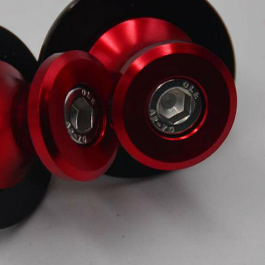 2Pcs Red M6 6mm Swingarm Swing Arm Spools Sliders Stand Bobbins Screws