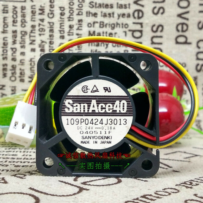 For 1PCS Sanyo Fan 109P0424J3013 4028 DC 24V 0.18A 3 Pin 40x40x28mm