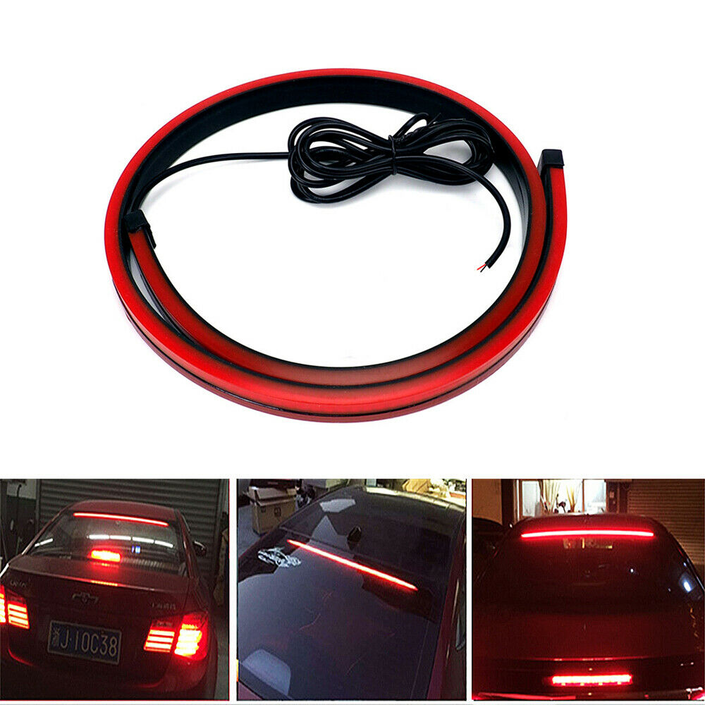 1M Universal Car Red LED Brake Warning Light Strip Flexible Waterproof Design