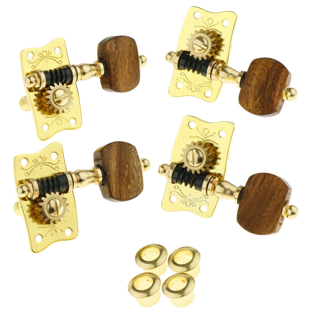 4 Pieces Acacia Knob Ukulele Uke Tuning Pegs Tuners String Instrument Accessory
