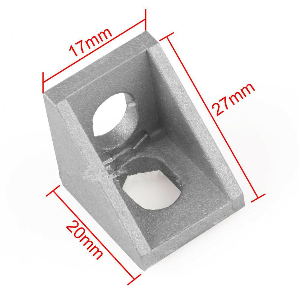 10PCS 20x20mm Grey Aluminum L Shape Brace Corner Joint Right Angle BrackeY ku SJ