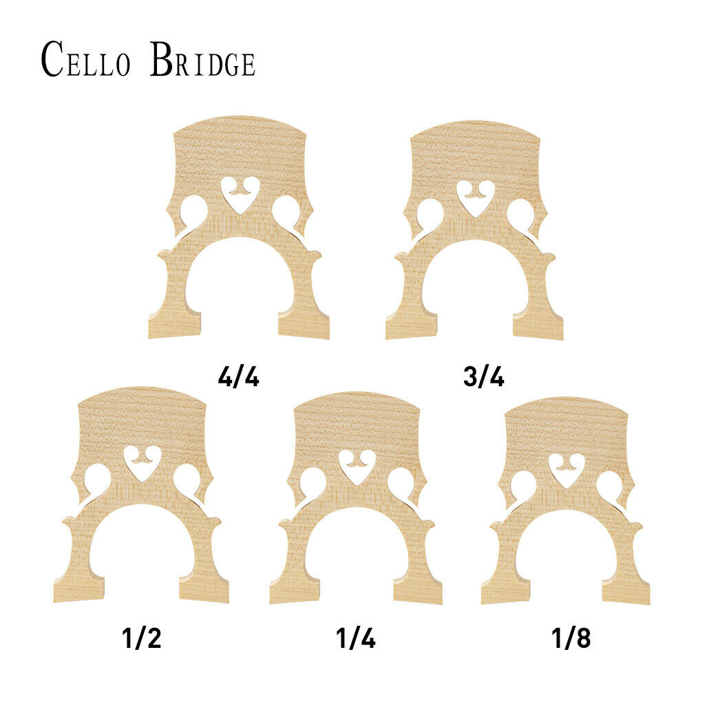 Aged Wooden 3/4 Size Adjustable Cello Bridge Musical Replacement Parts Accs