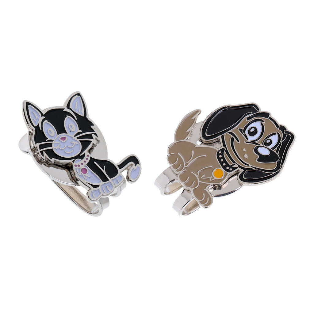 MagiDeal 2 piece golf ball markers with magnetic hat clip, cats and