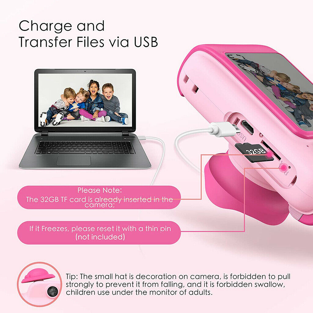 Kids Camera Birthday for Girls Toys 2.4 Inch Toddler Video Digital Cameras