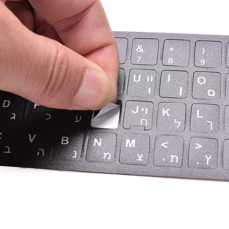 1x Hebrew White letters Keyboard Stickers For Macintosh Centered letter Hot  SJ