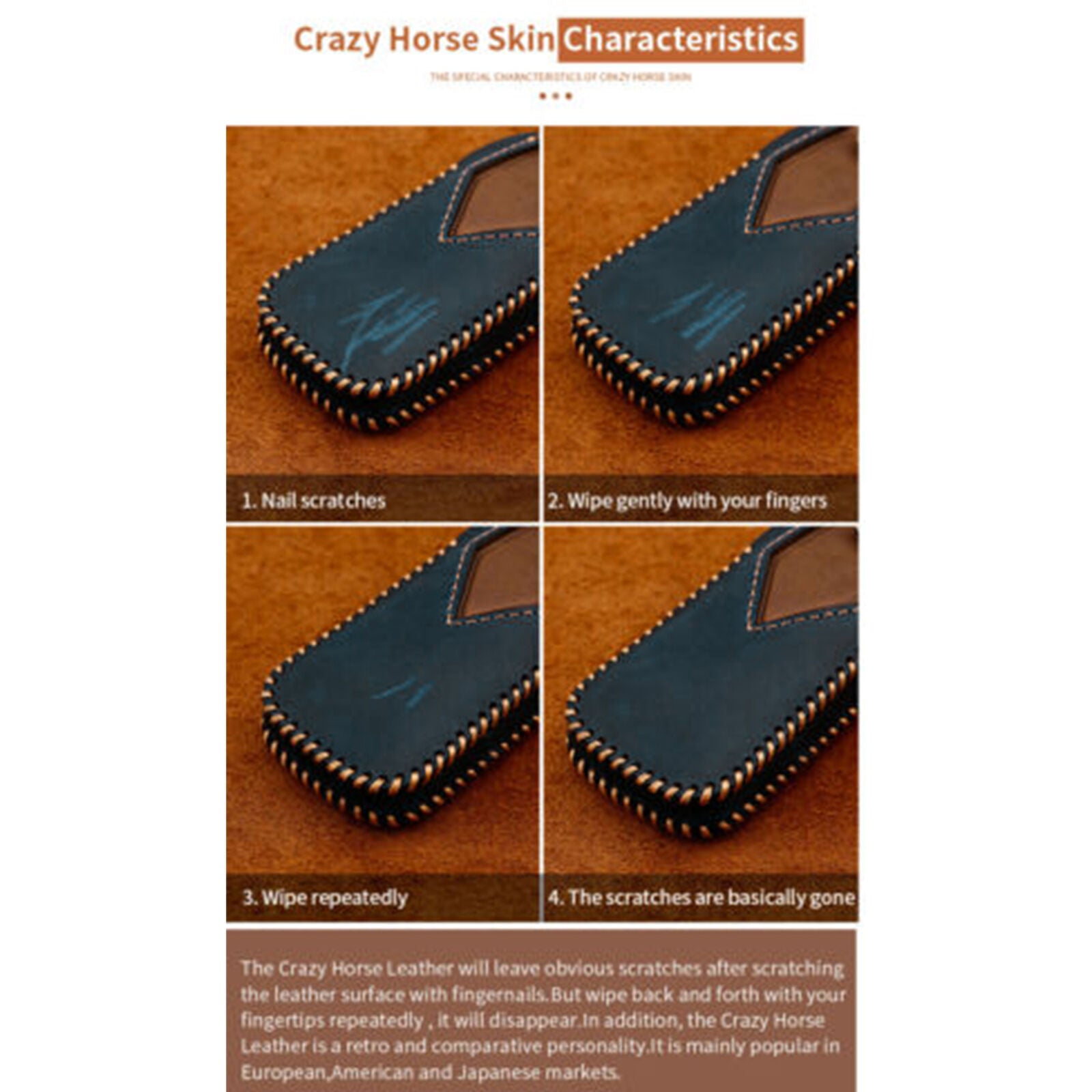 Leather Car Key Fob Case Cover Holder For Subaru Forester Legacy Outback WRX