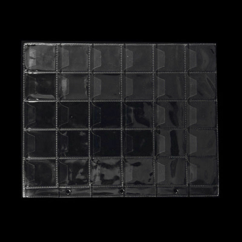 5 Seiten 30 Taschen Plastik Münzenhalter Speicher Sammlung Geld Album Fall φ33mm