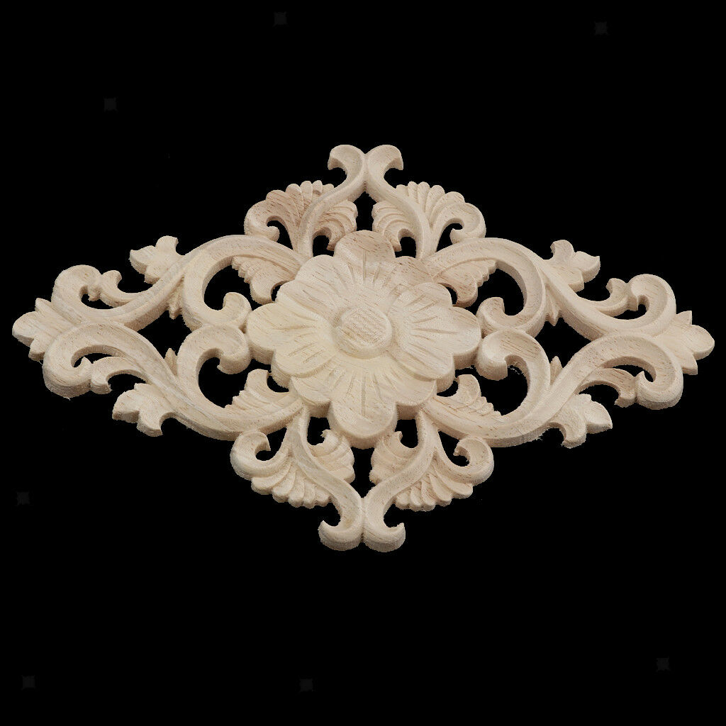 Wooden Carved Corner Applique Frame Furniture Craft Cabinet Corner Decor b