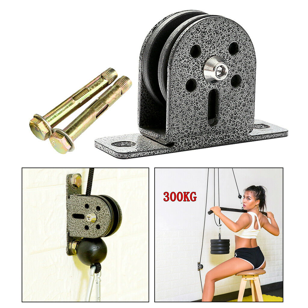 2x Solid Fixed Pulley Block 661lbs High-Strength 300kg Rope Lifting Roller Guide