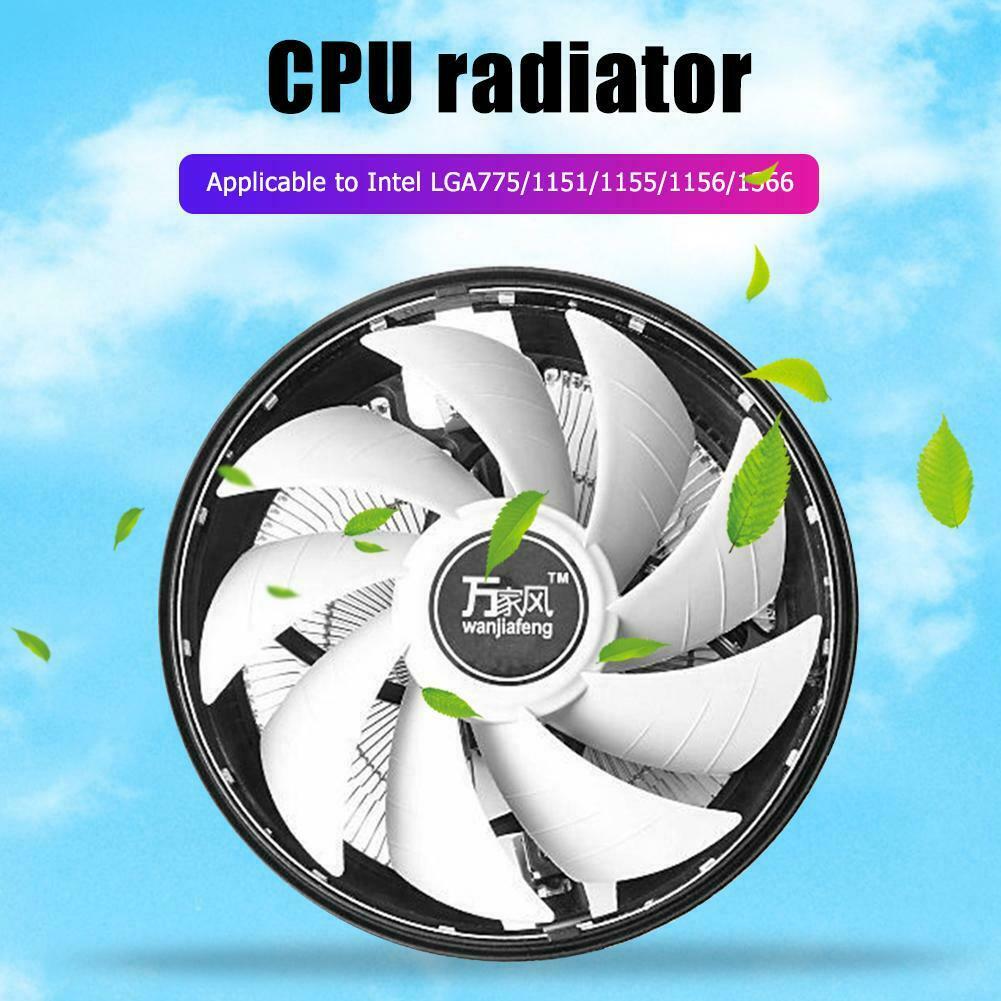 Wanjiafeng CPU Cooling Fan RGB Lighting 3 Pin Desktop Air Cooler Radiator @