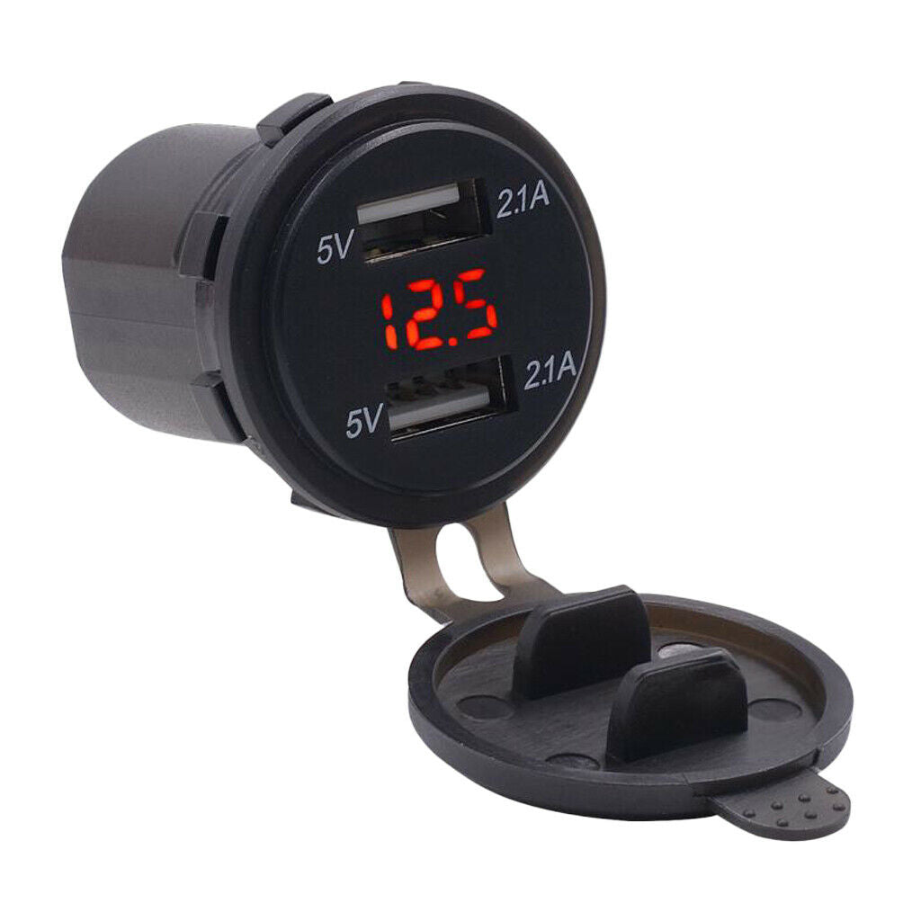 12V Car Cigarette Lighter Socket Dual 4.2A 2 USB Ports Charger Power Outlet