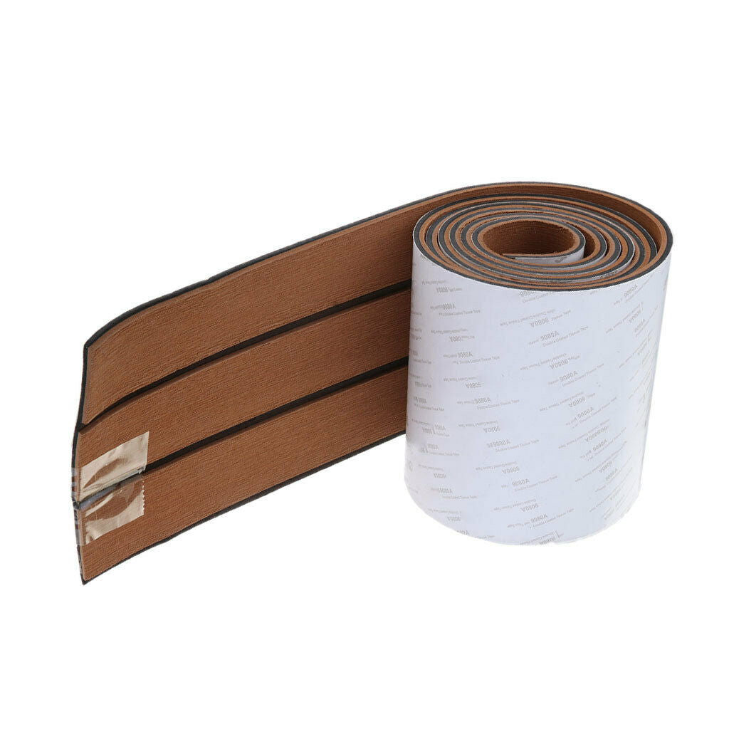 Marine Yacht Flooring EVA Foam Teak Synthetic Sheet Light Brown Black Stripe
