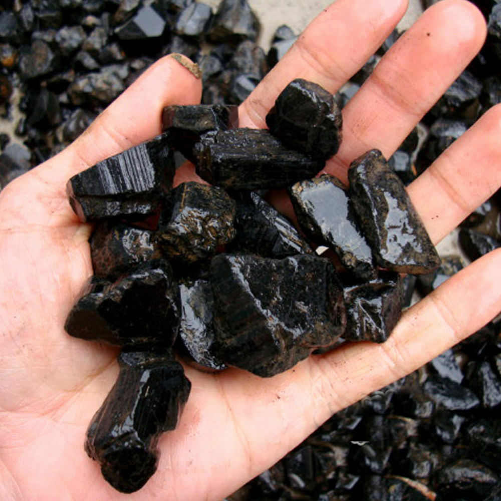 50g Natural Black Tourmaline Crystal Rough Rock Mineral Specimen Yoga Healing