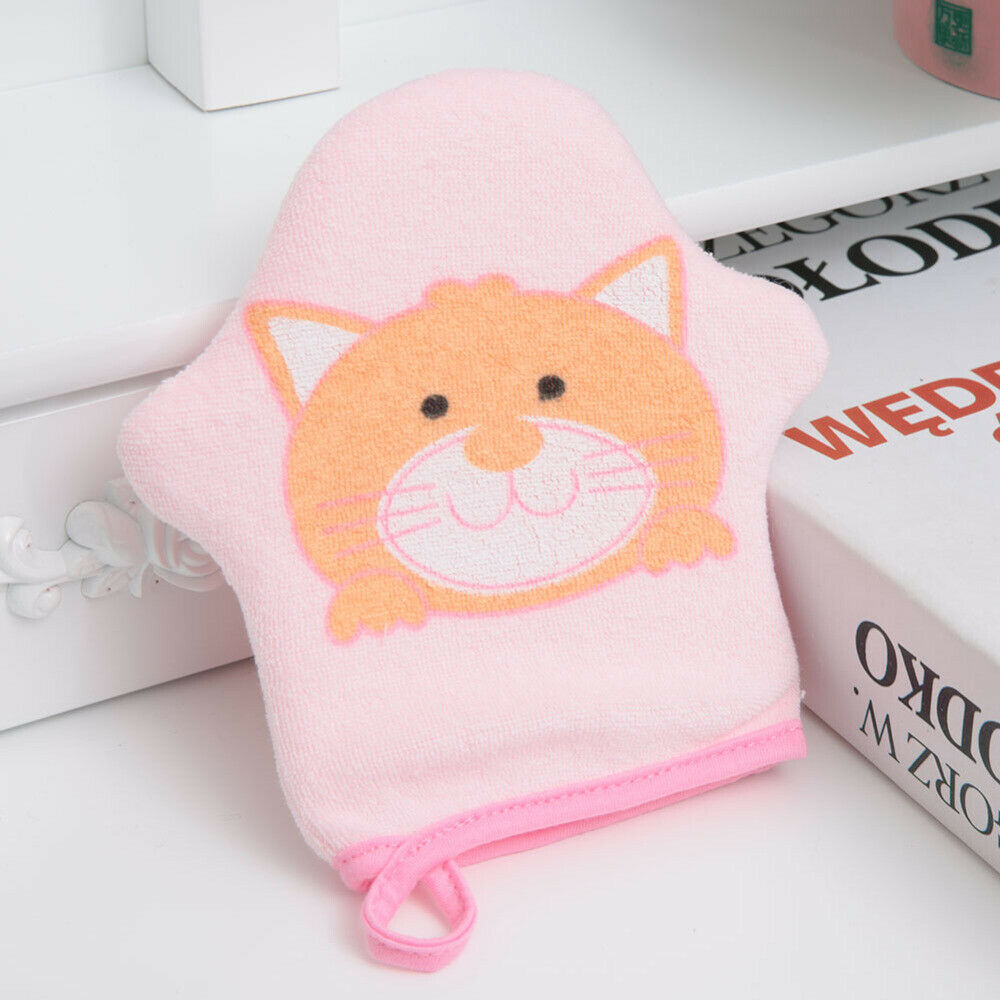 Cotton Baby Cartoon Pattern Bath Shower Sponge Kids Soft Bath Brush Scrubber