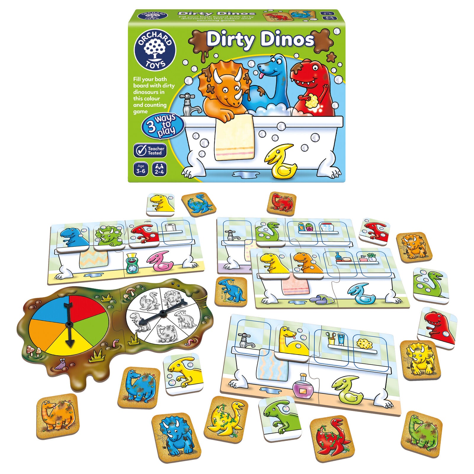 Orchard Toys 051 Dirty Dinos Colour & Counting Game Family Children Toddler 3+