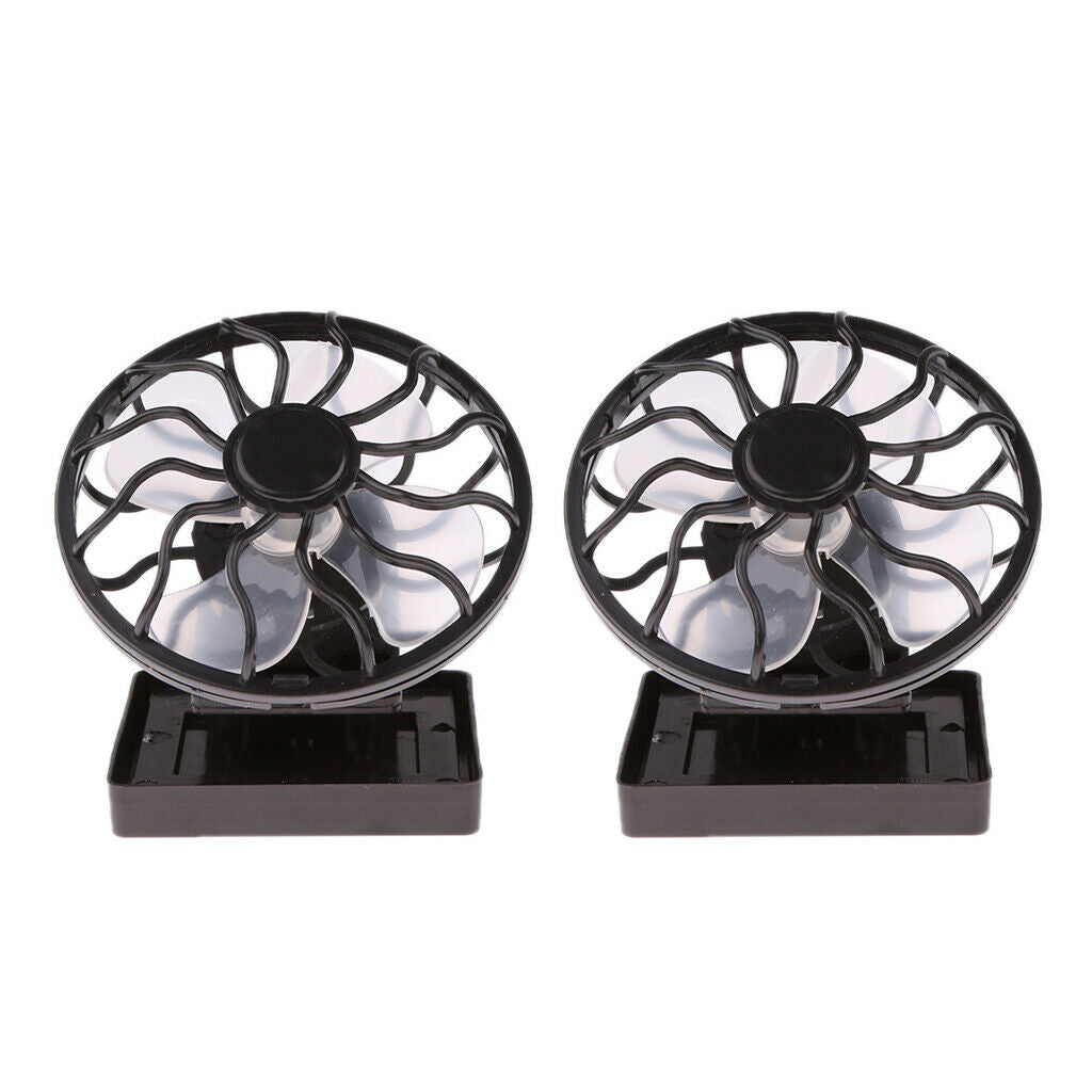 2Pcs Portable Solar Sun Energy Panel Fan Outdoor Hat   Blower Outdoor
