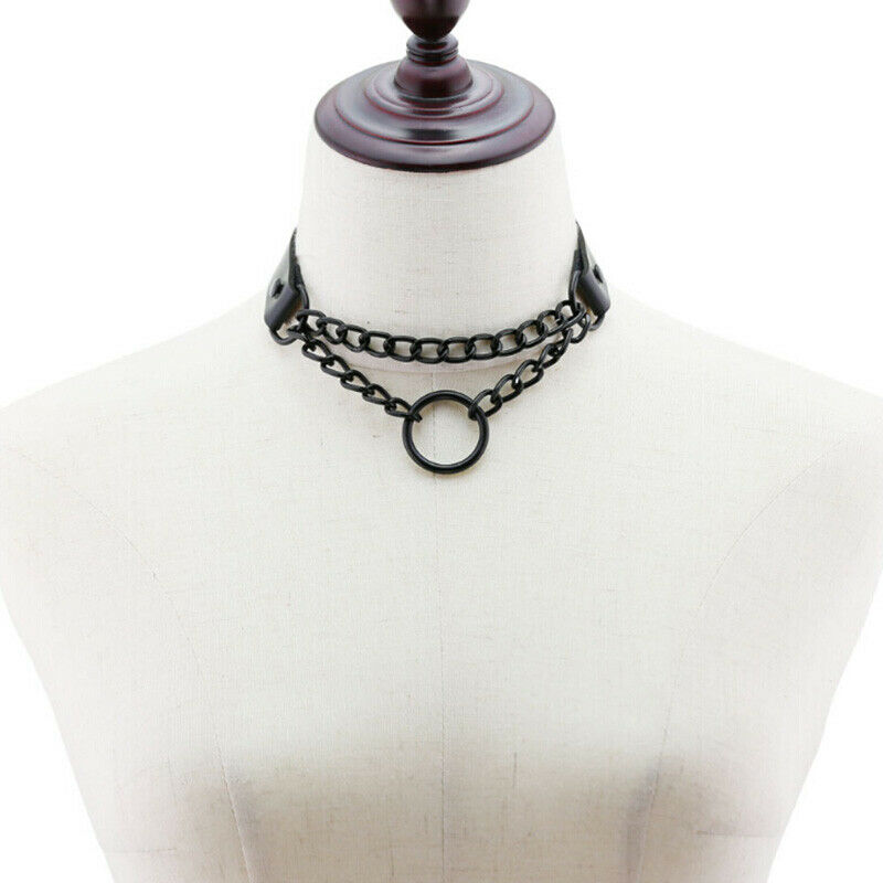 Gothic Punk Leather Choker Pendant Chain Buckle Collar Necklace Jewelry B.l8