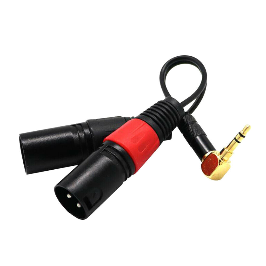 Dual 3 Pin XLR Male to 3.5mm Stereo   Mic Audio Splitter Cable