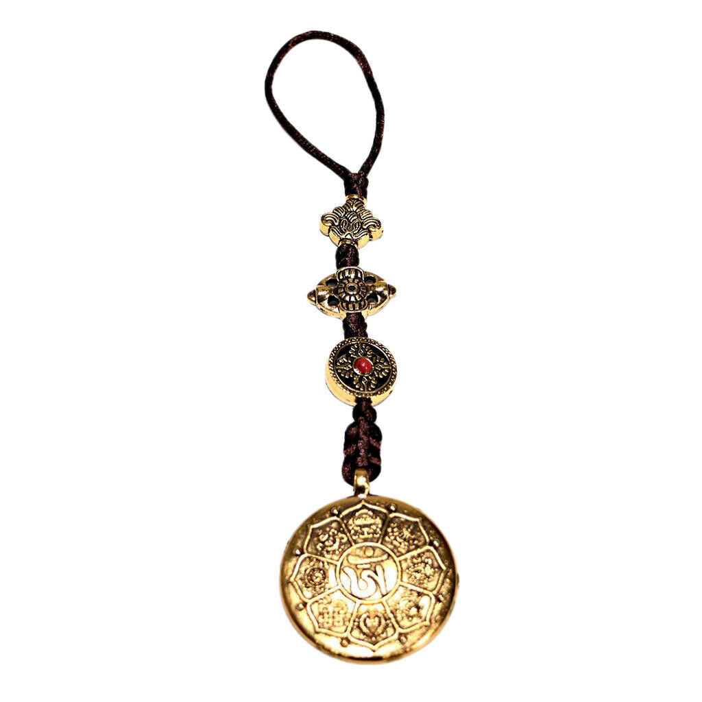 Tibetan Buddhism Copper Zodiac animal Wall Hanging Amulet Pendant 4.3cm
