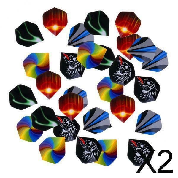 2X 30 Pieces Standard Dart Flights Professional Durable PET Darts Flights D Type