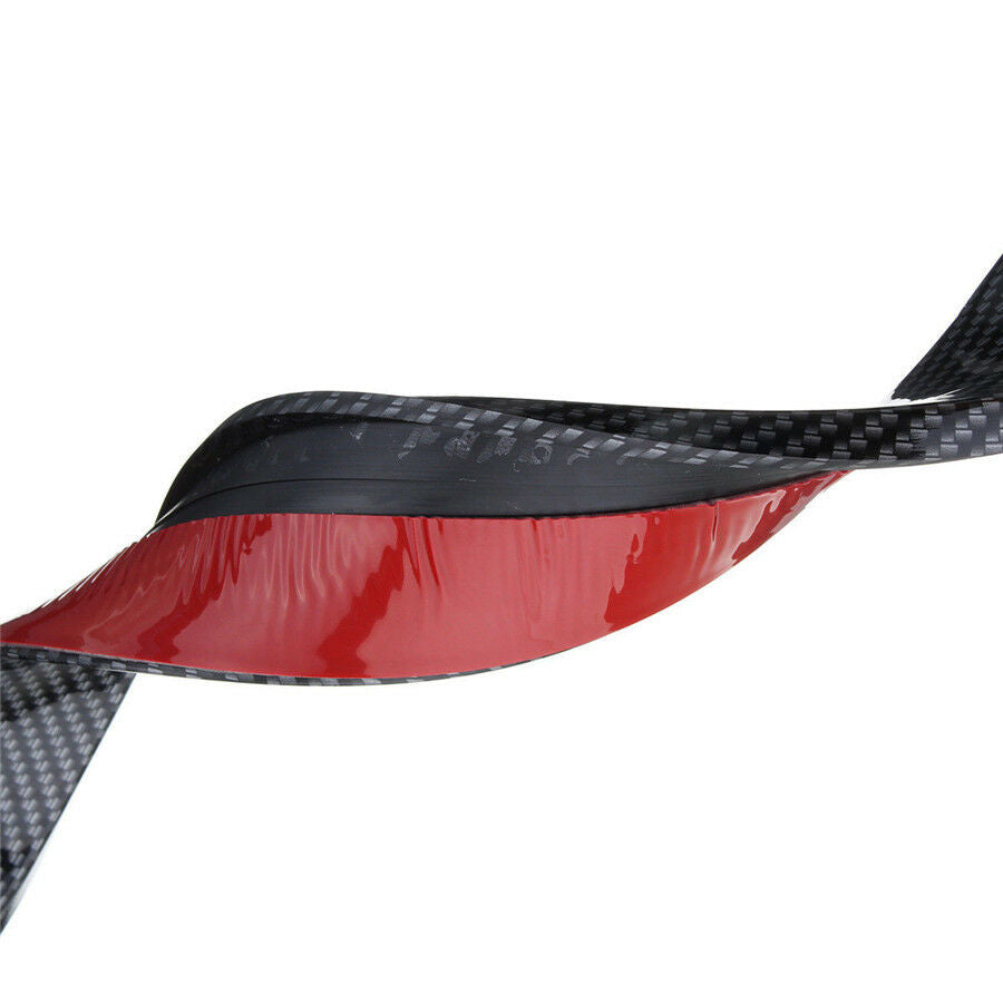 2x 1.5M Carbon Fiber Car Fender Flare Wheel Eyebrow Trim Moulding Protector Lip