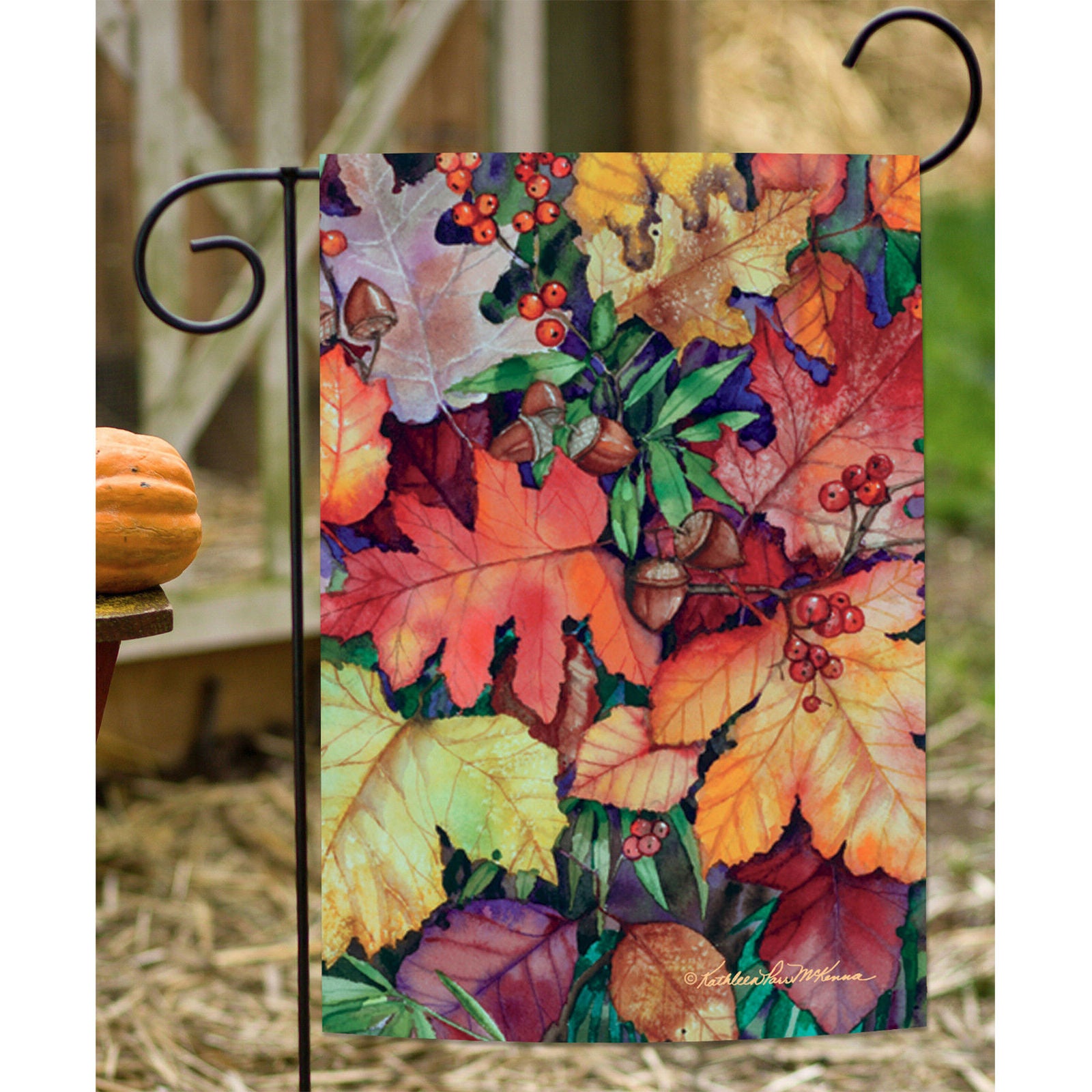 Toland Fallen Leaves 12.5 x 18 Colorful Multicolor Fall Autumn Leaf Garden Flag