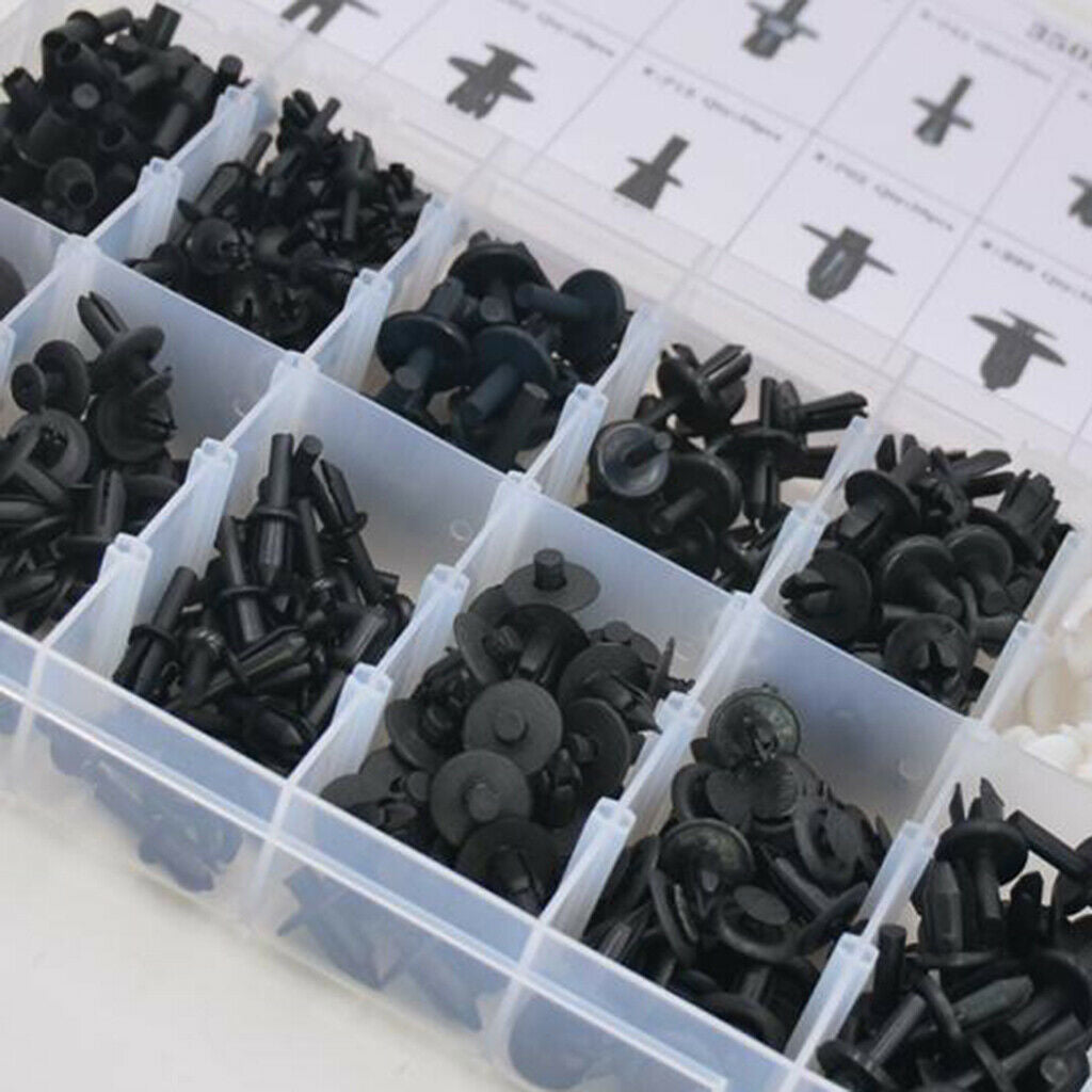 350 Pack Car Body Push Pin Rivet Fasteners Screw Splash Guard Hood Kit