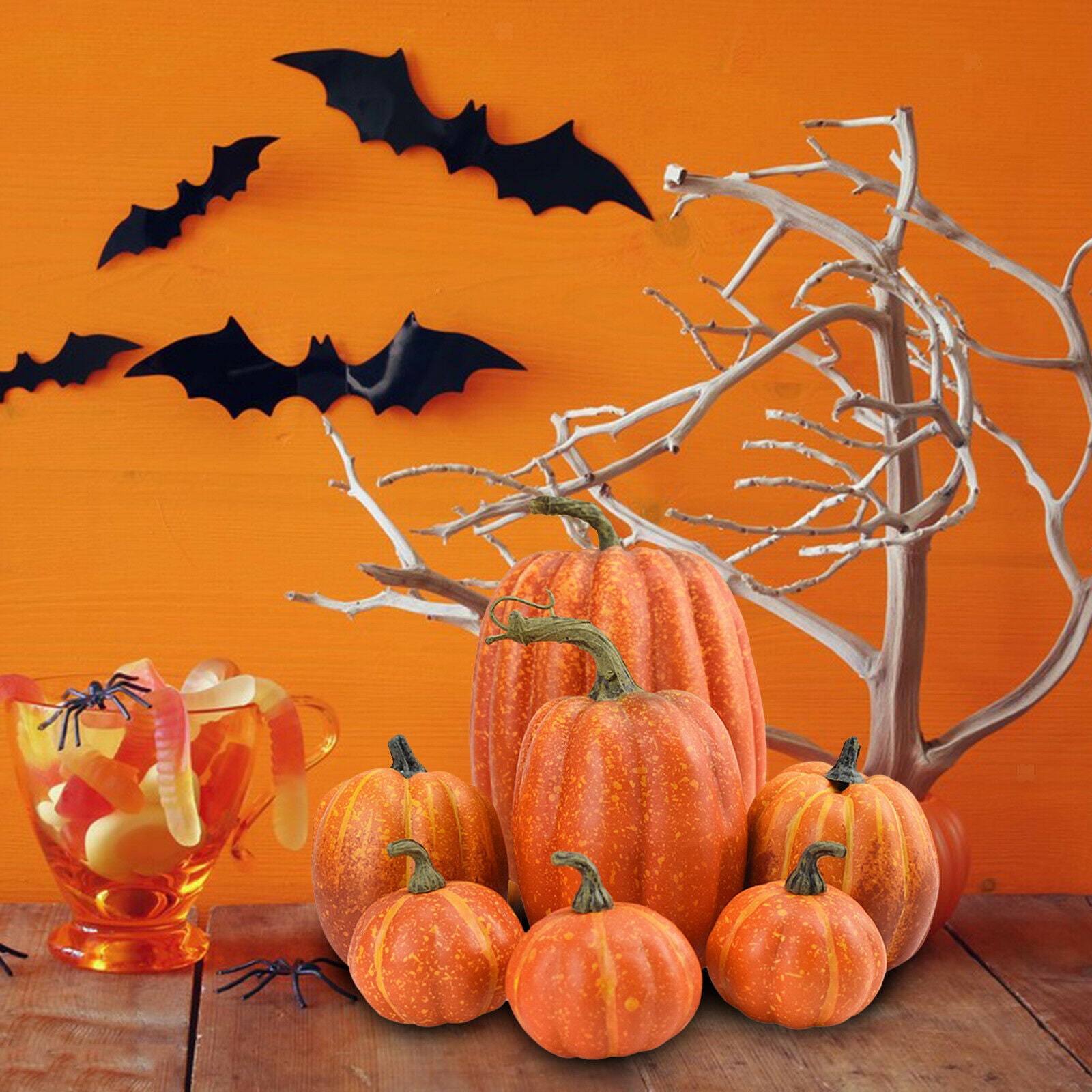 14x Faux Pumpkins Decor Seasonal Fall Decoration Wedding Centerpiece Pumpkin
