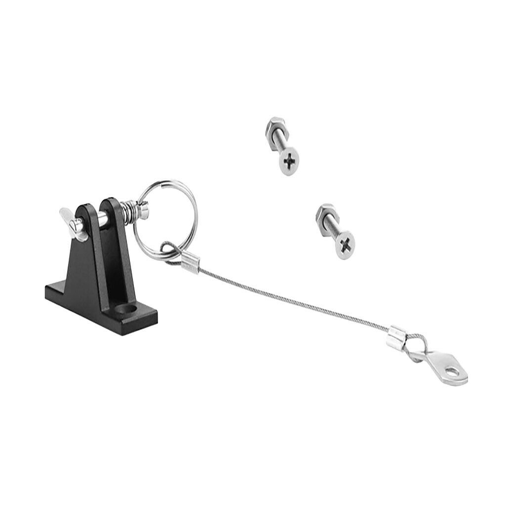 Black Nylon Boat Bimini Top Fitting with Quick Release Pin and Lanyard Set