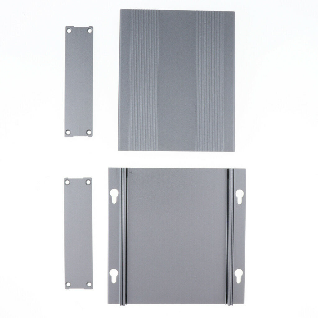 Gray Aluminum Enclosure PCB Cooler Flat Box Case DIY for Projector 130x131x27mm