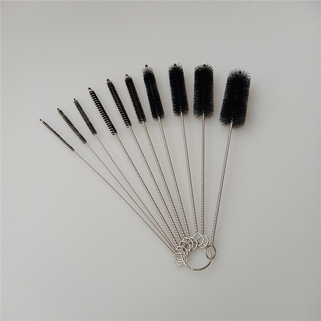 10pcs Durable Wire Brush Cleaning Brushes Tube Brushes with Wire Handle