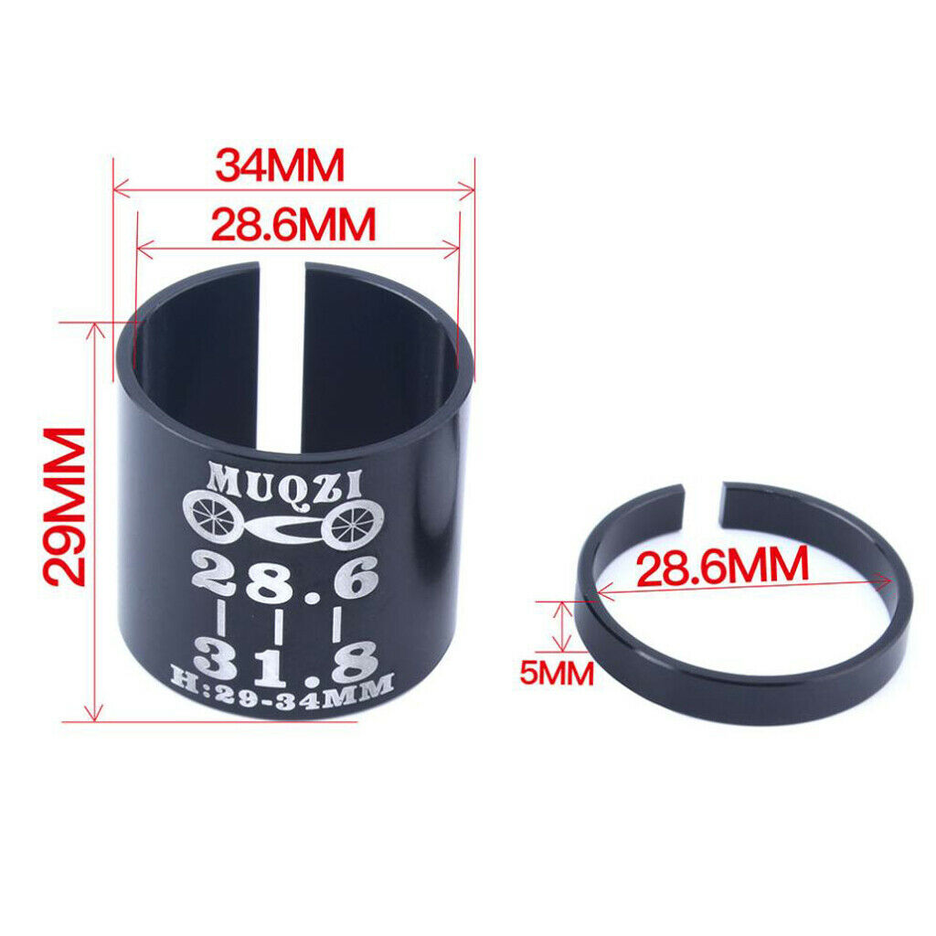 28.6mm to 31.8mm Bike Stem Shim Handlebar Size Reducer Adapter