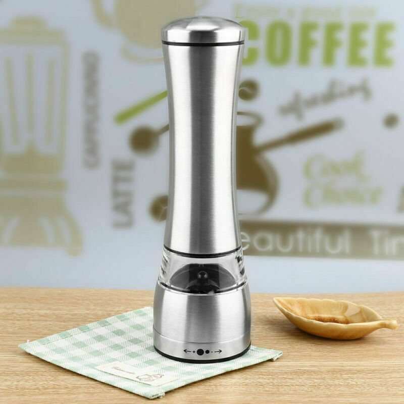 Manual Salt Pepper Grinder Spice Herb Mill Thumb Push Muller Stainless Steel
