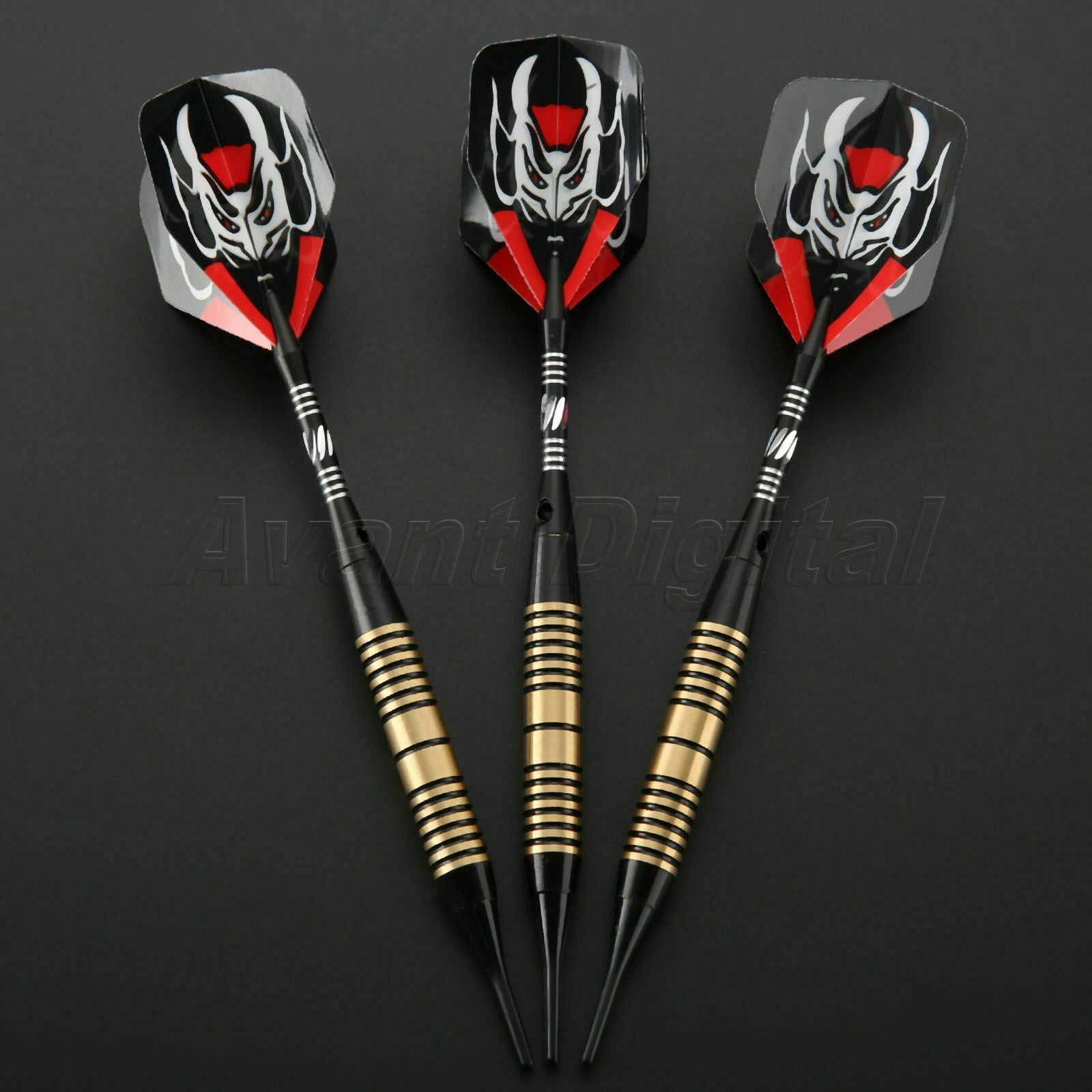 3Pcs 18g Brass Darts Aluminium Dart Shaft + 36 Extra Soft Tips for Replacement
