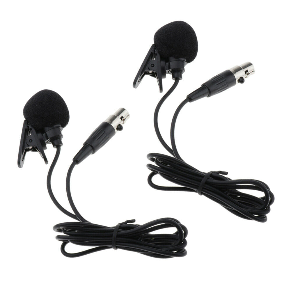 2 Packs Mini 3 Pin Lavalier Microphone Condenser Tie Clip for PC Transmitter