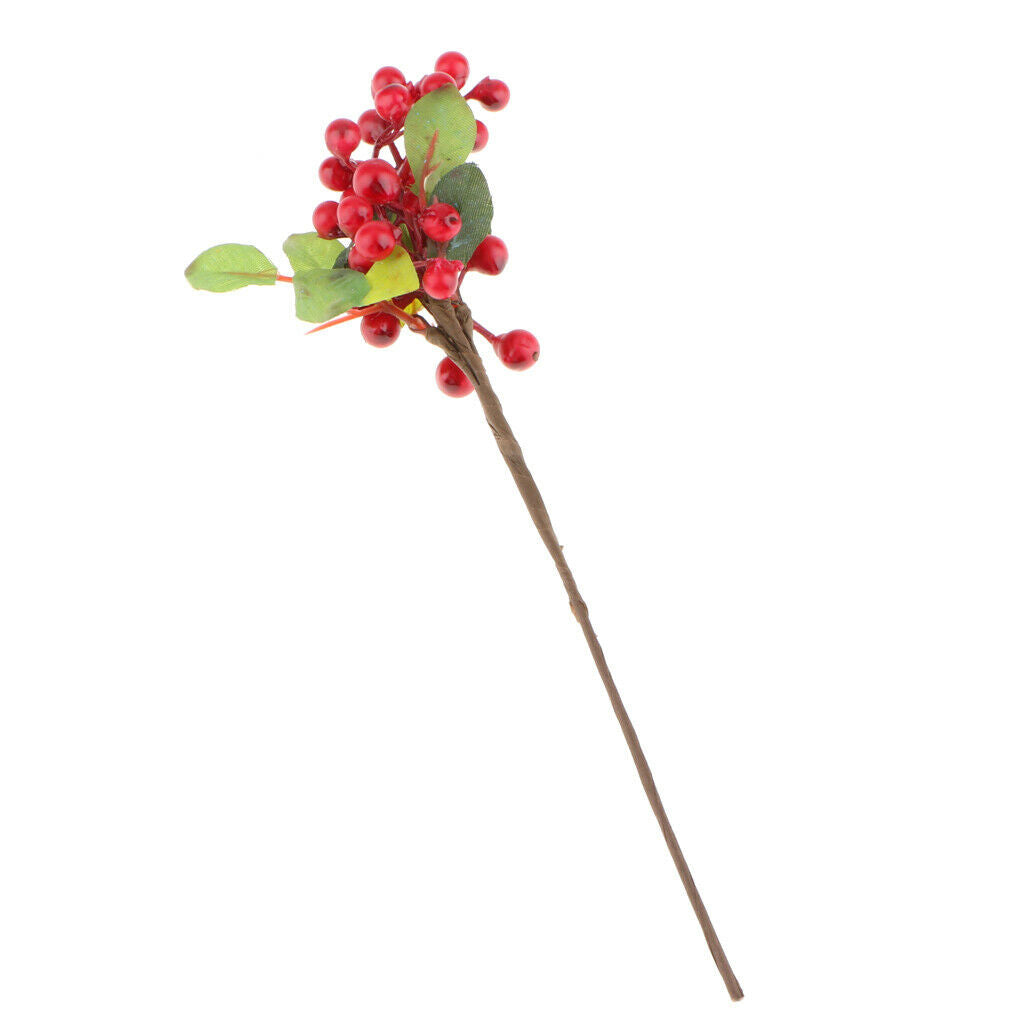4pcs Artificial Foliage Plants Flower Fruits Blueberries Branches Wedding